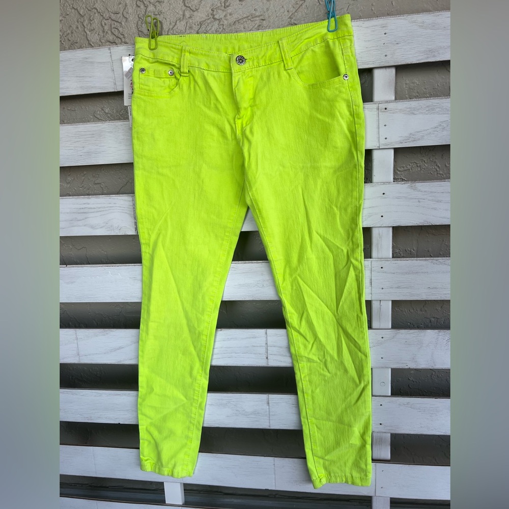ZF Jeans Womens Skinny Neon Green Size 30/27